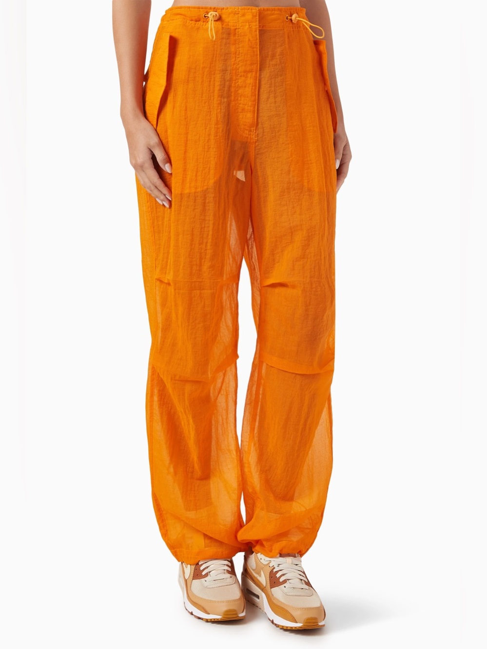 Kith Nuru Sheer Parachute Pant in Orange